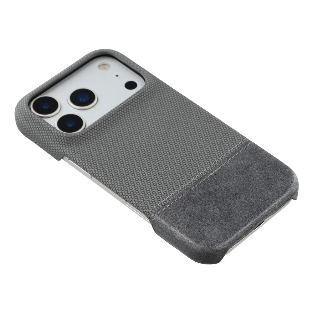 For iPhone 18 Pro Max / 17 Pro Max Case PU Leather + PC Splicing Anti-Slip Phone Cover - Grey - 4