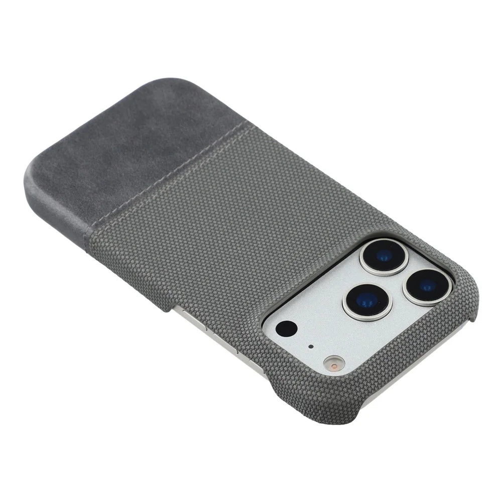 For iPhone 18 Pro Max / 17 Pro Max Case PU Leather + PC Splicing Anti-Slip Phone Cover - Grey - 5
