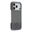 For iPhone 18 Pro / 17 Pro Case PU Leather + PC Splicing Anti-Slip Phone Cover - Grey - 1