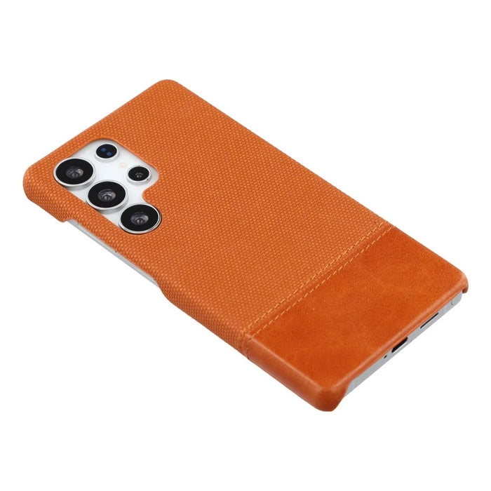 For Samsung Galaxy S25 Ultra Case PU Leather + PC Splicing Anti-Slip Phone Cover - Brown - 4