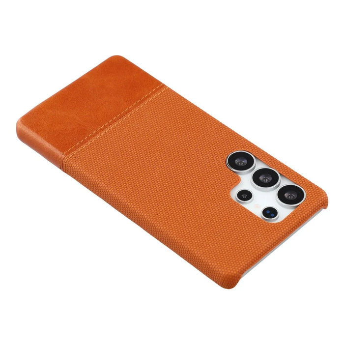 For Samsung Galaxy S25 Ultra Case PU Leather + PC Splicing Anti-Slip Phone Cover - Brown - 5