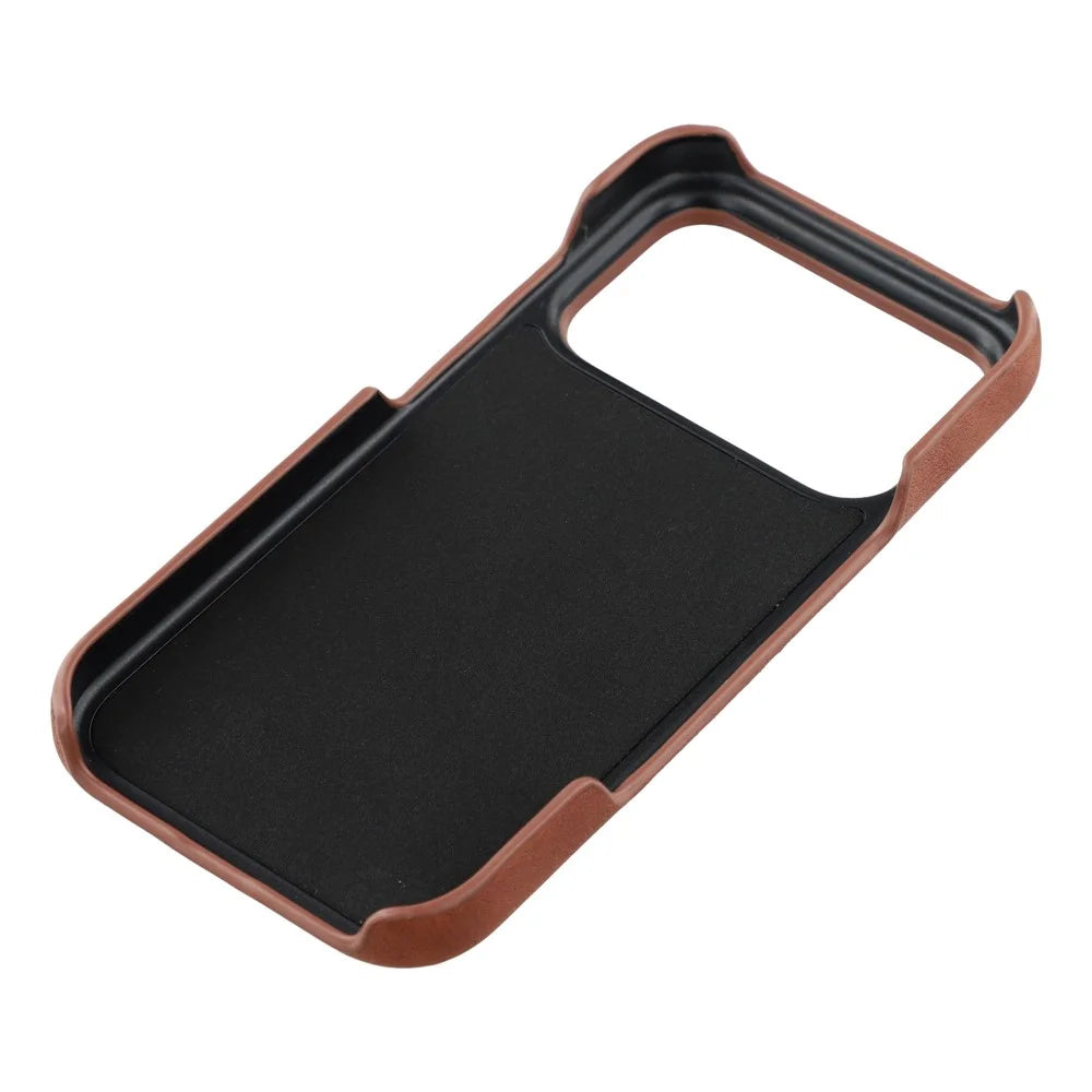 For iPhone 18 Pro Max / 17 Pro Max Case Skin-Touch Leather + PC Phone Cover with Card Slot - Brown - 6