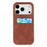 For iPhone 18 Pro / 17 Pro Case Skin-Touch Leather + PC Phone Cover with Card Slot - Brown - 1