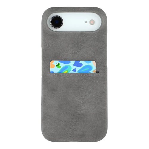 For iPhone Air Case Skin-Touch Leather + PC Phone Cover with Card Slot - Grey - 1