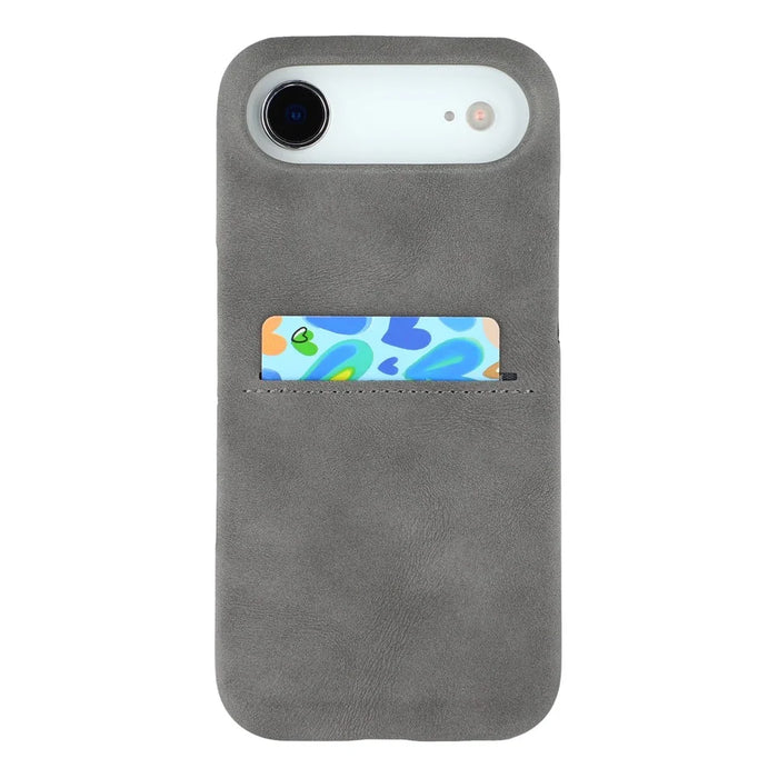 For iPhone Air Case Skin-Touch Leather + PC Phone Cover with Card Slot - Grey - 1