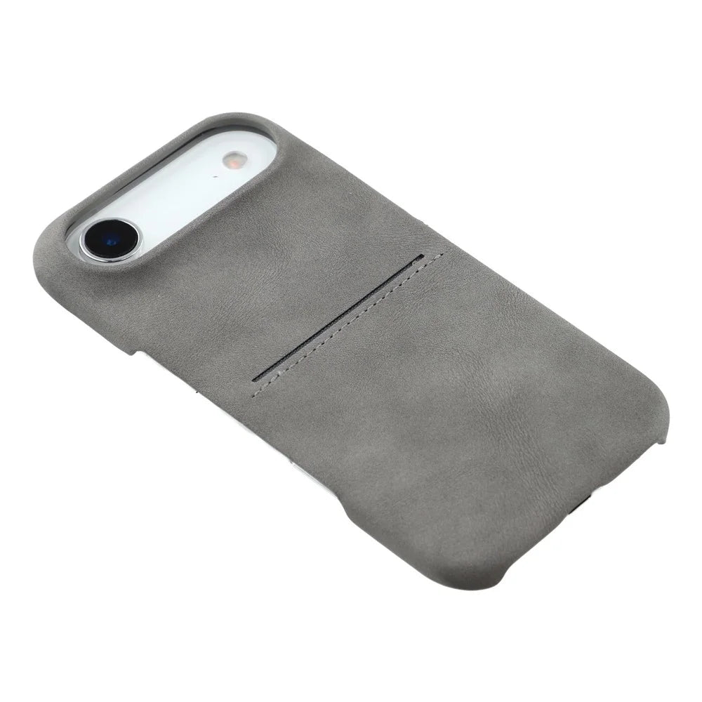 For iPhone Air Case Skin-Touch Leather + PC Phone Cover with Card Slot - Grey - 4