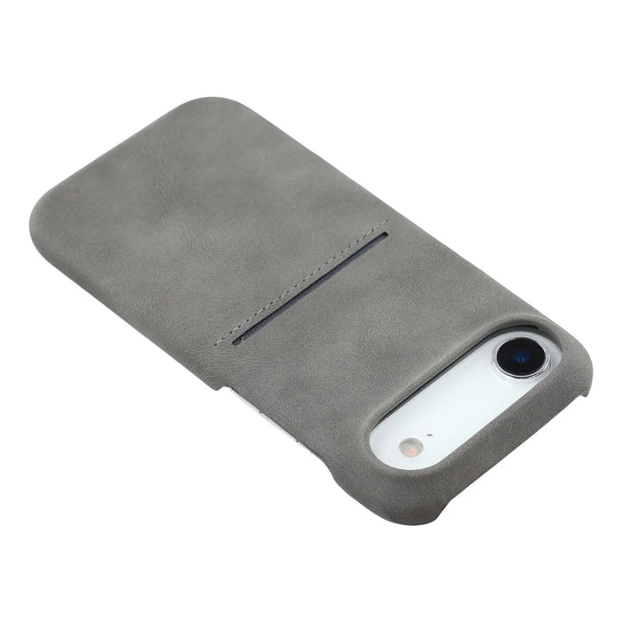 For iPhone Air Case Skin-Touch Leather + PC Phone Cover with Card Slot - Grey - 5