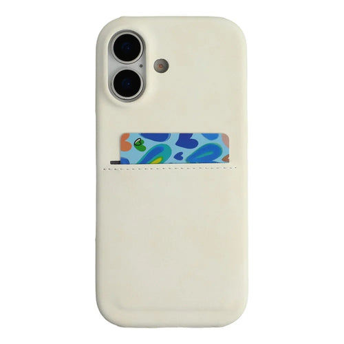 For iPhone 17 Case Skin-Touch Leather + PC Phone Cover with Card Slot - White - 1
