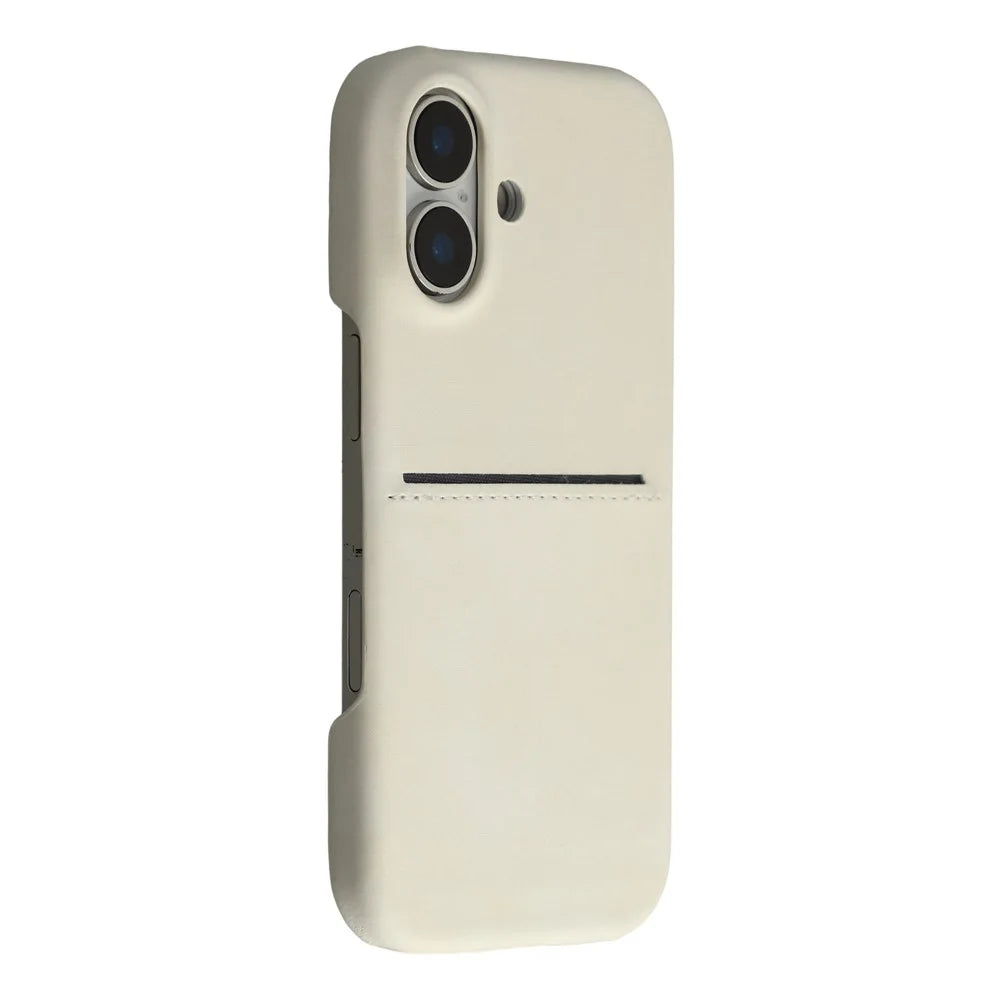 For iPhone 17 Case Skin-Touch Leather + PC Phone Cover with Card Slot - White - 3