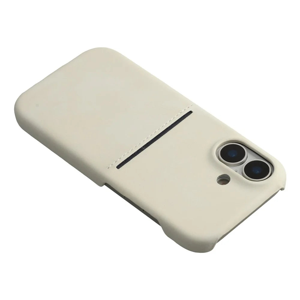 For iPhone 17 Case Skin-Touch Leather + PC Phone Cover with Card Slot - White - 5