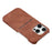 For iPhone 13 Pro Case Skin-Touch Leather + PC Phone Cover with Card Slot - Brown - 5