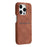 For iPhone 12 Pro Max Case Skin-Touch Leather + PC Phone Cover with Card Slot - Brown - 3
