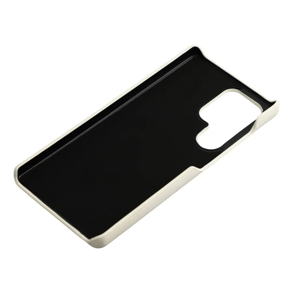For Samsung Galaxy S24 Ultra Case Skin-Touch Leather + PC Phone Cover with Card Slot - White - 6