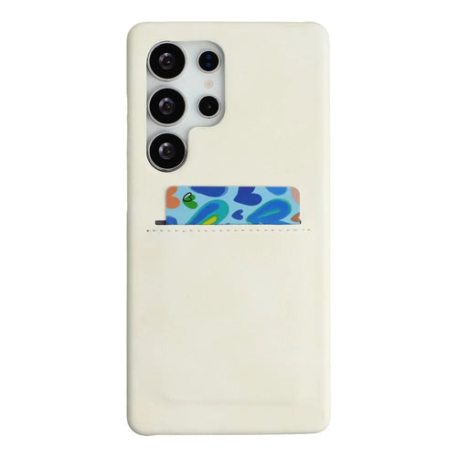 For Samsung Galaxy S25 Ultra Case Skin-Touch Leather + PC Phone Cover with Card Slot - White - 1