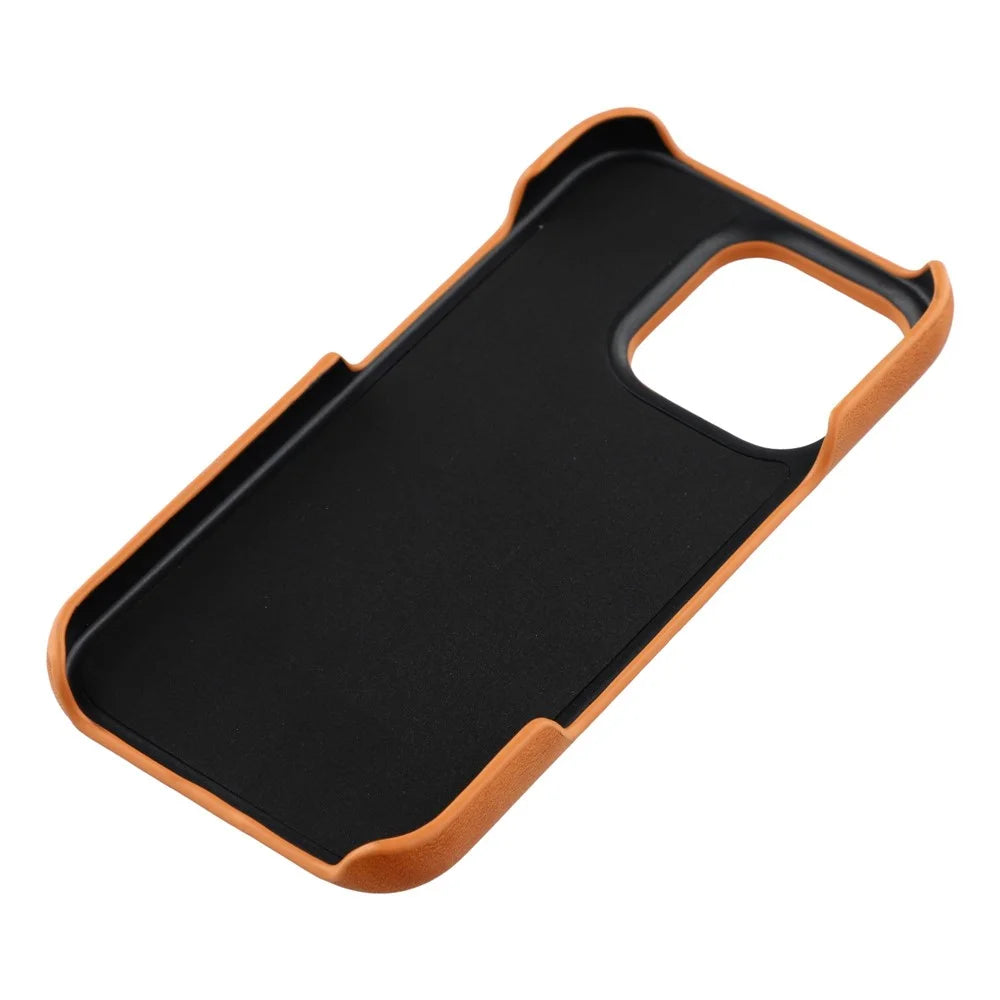 For iPhone 16 Pro Max Case Skin-Touch Leather + PC Phone Cover with Card Slot - Yellow - 6
