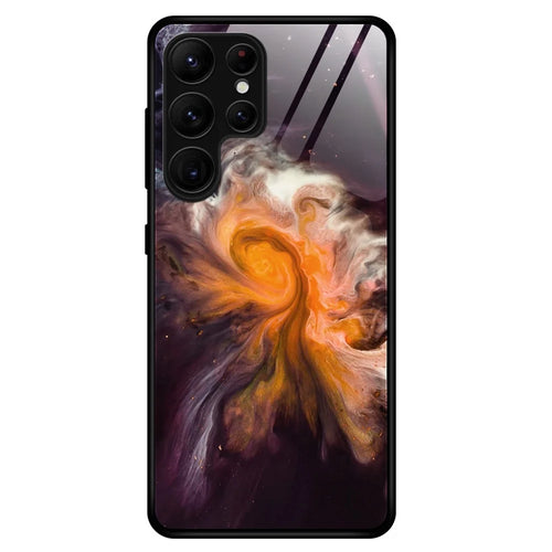 For Samsung Galaxy S23 Ultra Marble Pattern Printing TPU + Tempered Glass Protective Back Case Anti-drop Anti-Scratch Cover - DL01 - 1