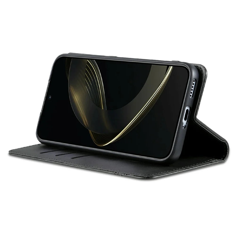 AZNS For vivo Y400 Pro 5G Case Cowhide Texture PU Leather Wallet Phone Cover - Black - 3