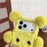 For iPhone 17 Pro Case 3D Bear Faux Fur Fluffy Inner TPU Phone Cover - Yellow - 5
