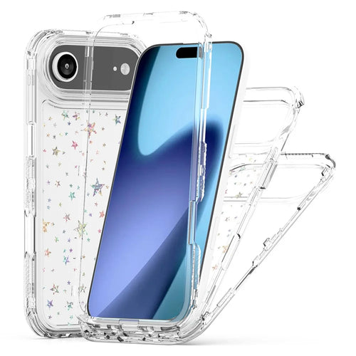 For iPhone Air Case Clear Acrylic TPU Hybrid Phone Cover with Laser-printed Film - Stars - 1