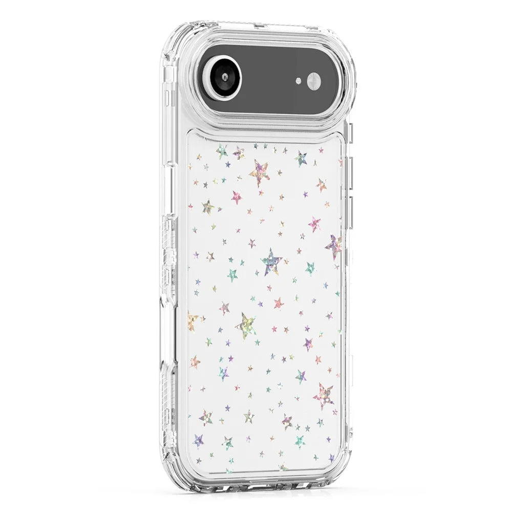For iPhone Air Case Clear Acrylic TPU Hybrid Phone Cover with Laser-printed Film - Stars - 2
