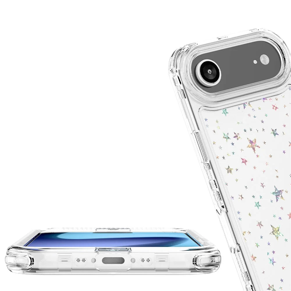For iPhone Air Case Clear Acrylic TPU Hybrid Phone Cover with Laser-printed Film - Stars - 5
