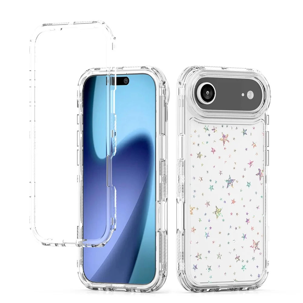 For iPhone Air Case Clear Acrylic TPU Hybrid Phone Cover with Laser-printed Film - Stars - 6