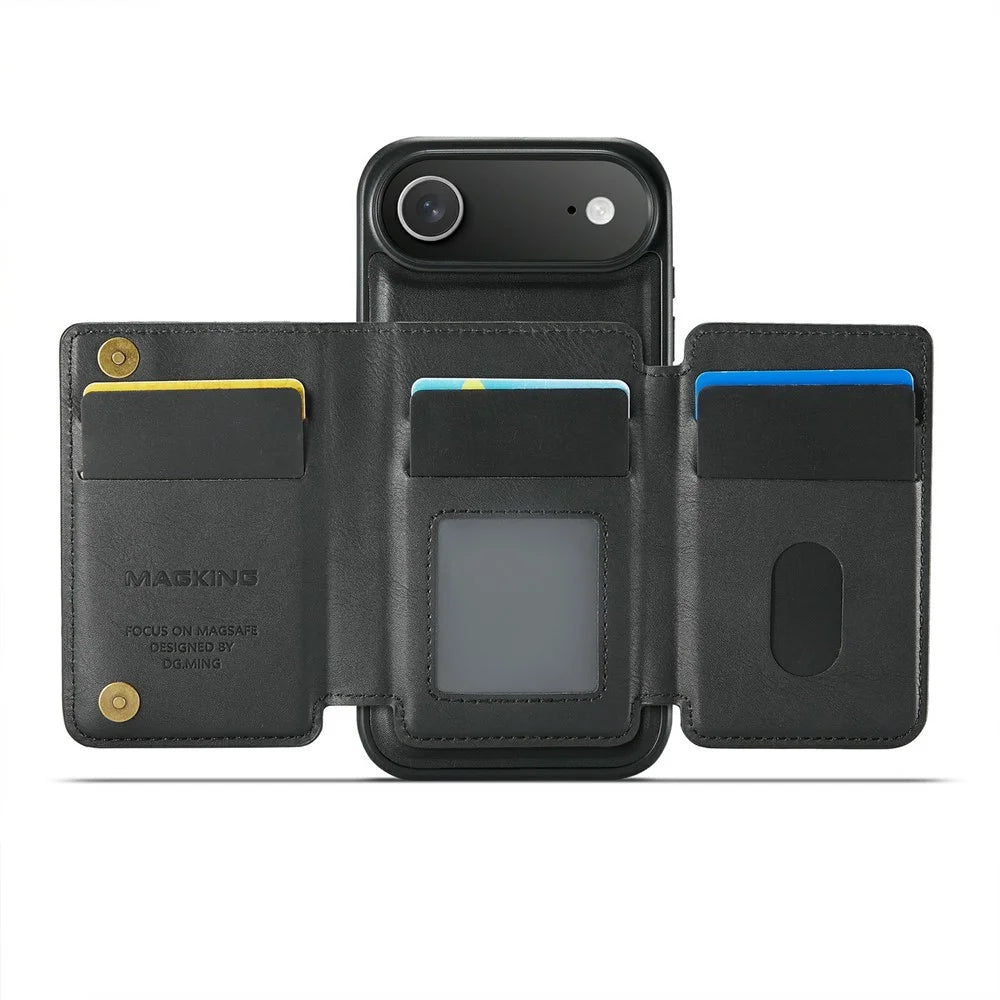 MAGKING K3 Series For iPhone Air Case Compatible with MagSafe Wallet PC + TPU + PU Phone Cover - Black - 2