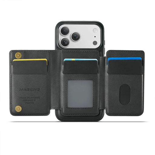 MAGKING K3 Series For iPhone 18 Pro / 17 Pro Case Compatible with MagSafe Wallet PC + TPU + PU Phone Cover - Black - 2
