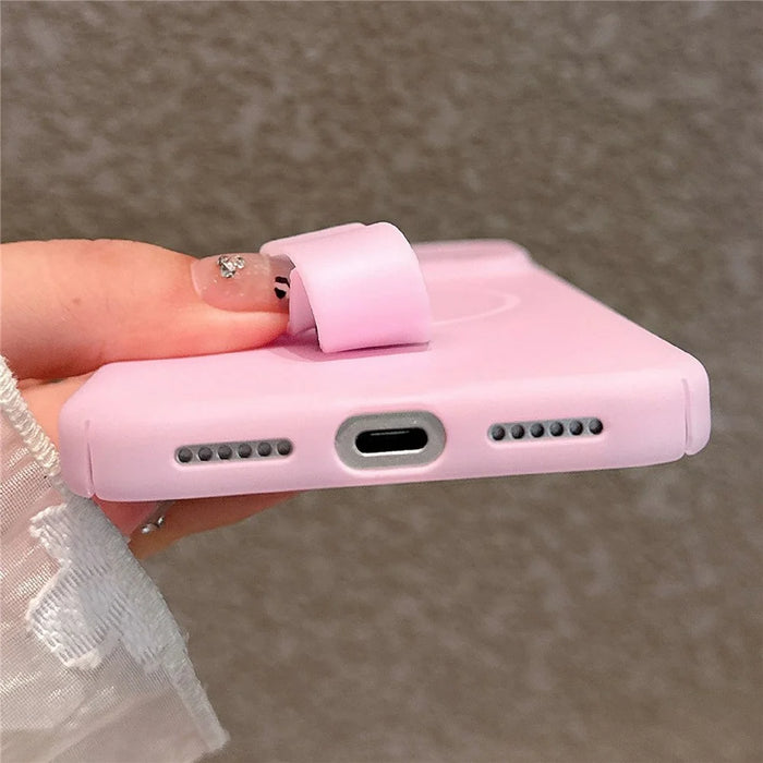 For iPhone 17 Pro Max Case Compatible with MagSafe Candy Color PC Phone Back Cover with Ring Strap - Blue - 6