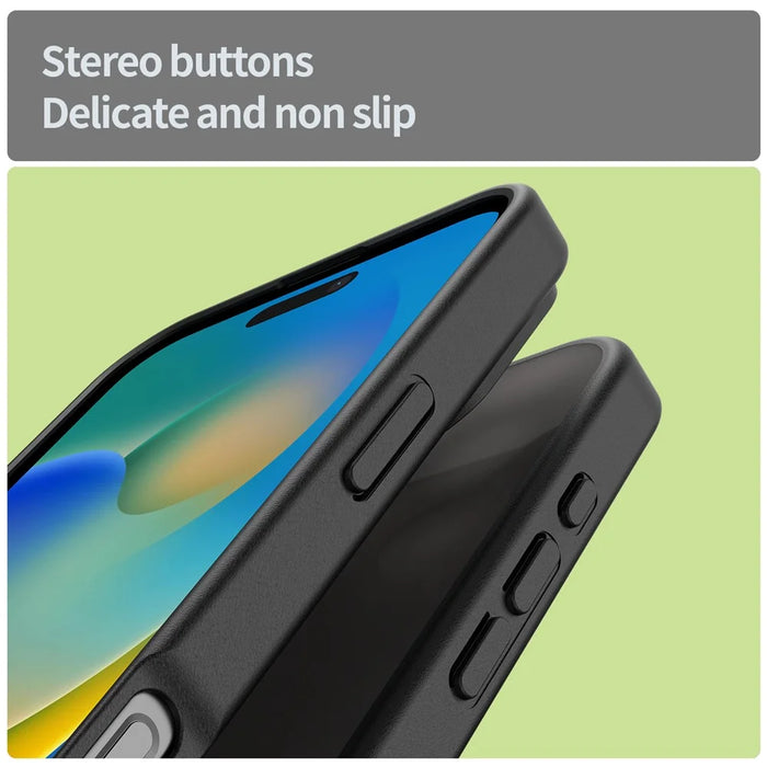For iPhone 16 Case Skin Touch Matte Anti Drop TPU PC Phone Back Cover - Black - 4