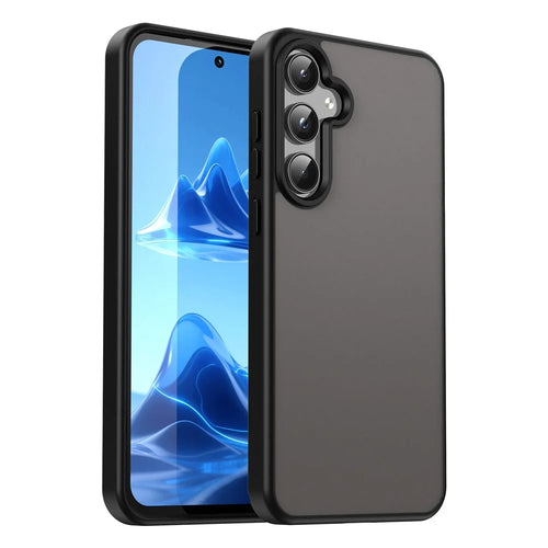 For Samsung Galaxy A55 5G Case Skin Touch Matte Anti Drop TPU PC Phone Back Cover - Black - 1