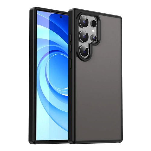 For Samsung Galaxy S25 Ultra Case Skin Touch Matte Anti Drop TPU PC Phone Back Cover - Black - 1