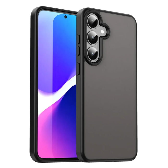 For Samsung Galaxy S25+  /  S24+ Case Skin Touch Matte Anti Drop TPU PC Phone Back Cover - Black - 1