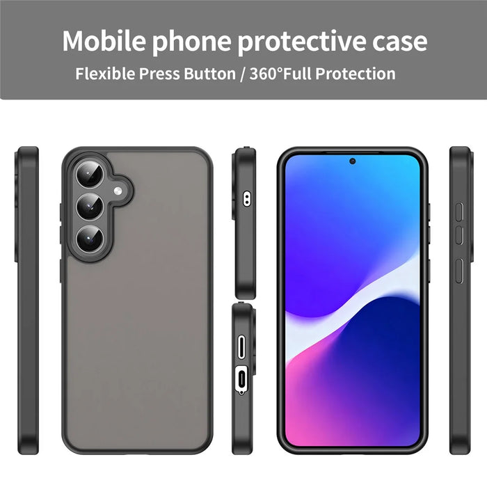 For Samsung Galaxy S25+  /  S24+ Case Skin Touch Matte Anti Drop TPU PC Phone Back Cover - Black - 2