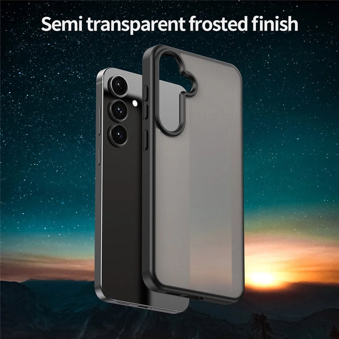 For Samsung Galaxy S25+  /  S24+ Case Skin Touch Matte Anti Drop TPU PC Phone Back Cover - Black - 4