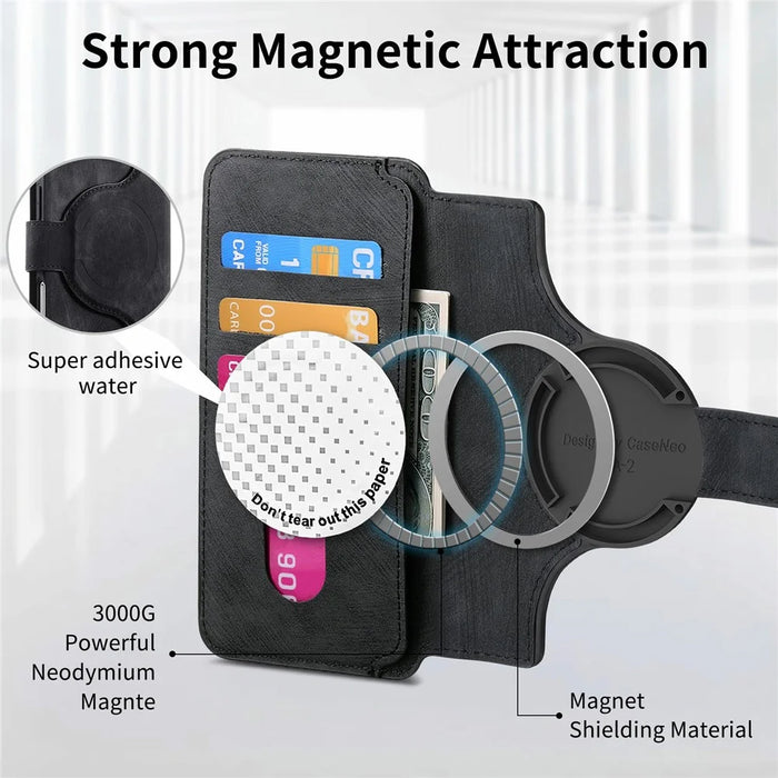CASENEO MW-03 For iPhone 18 Pro Max / 17 Pro Max Case with Detachable Wallet Leather + TPU Phone Cover - Black - 6