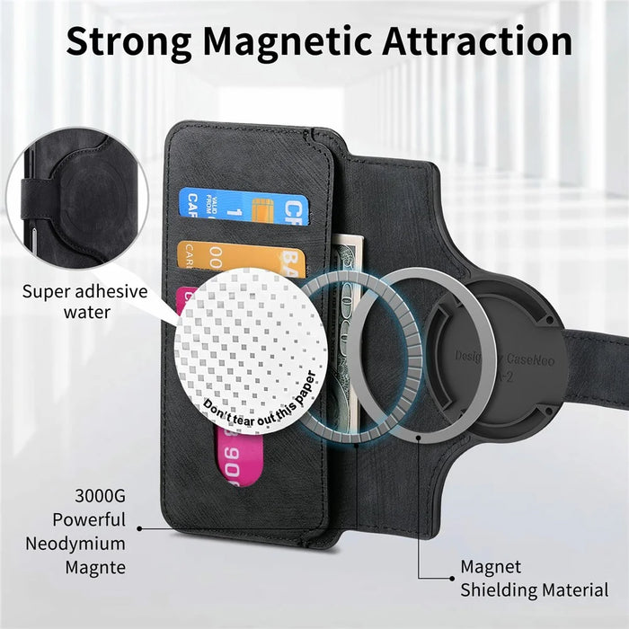 CASENEO MW-03 For iPhone Air Case with Detachable Wallet Leather + TPU Phone Cover - Black - 5