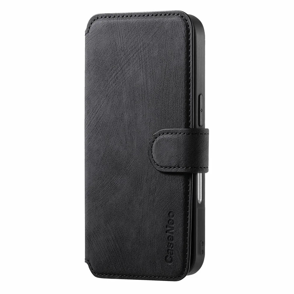 CASENEO MW-03 For iPhone 17 Case with Detachable Wallet Leather + TPU Phone Cover - Black - 5