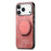 For iPhone 17 Pro Max Phone Case with Rotating Kickstand Stress Relief Retro Leather Back Cover - Pink - 3