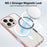For iPhone 16 Pro Max Case Compatible with MagSafe PC + TPU Clear Phone Cover with Tempered Glass Screen Protector - Pink - 6