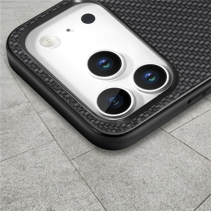 For iPhone 17 Pro Case Carbon Fiber Texture PU Leather + PC + TPU Phone Cover - Black - 7