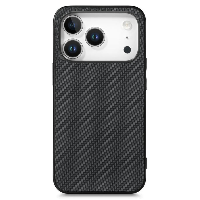 For iPhone 17 Pro Max Case Carbon Fiber Texture PU Leather + PC + TPU Phone Cover - Black - 2