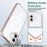 For iPhone 16 Case Compatible with MagSafe PC + TPU Clear Phone Cover with Tempered Glass Screen Protector - Pink - 4