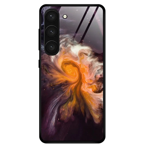 For Samsung Galaxy S23 Stylish Marble Pattern Printing TPU + Tempered Glass Anti-Scratch Back Case Drop-proof Phone Cover - DL01 - 1