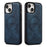 LC.IMEEKE L6 For iPhone 14 / 13 Case PU Leather Coated PC TPU Phone Cover Compatible with MagSafe - Blue - 2