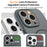 For iPhone 15 Pro Magnetic Case PC + TPU Phone Cover with Tempered Glass Screen Film - Dark Grey - 3