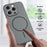For iPhone 15 Pro Magnetic Case PC + TPU Phone Cover with Tempered Glass Screen Film - Dark Grey - 6