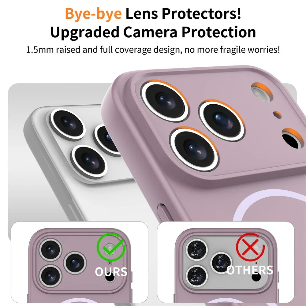 For iPhone 17 Pro Magnetic Case PC + TPU Phone Cover with Tempered Glass Screen Film - Purple - 2