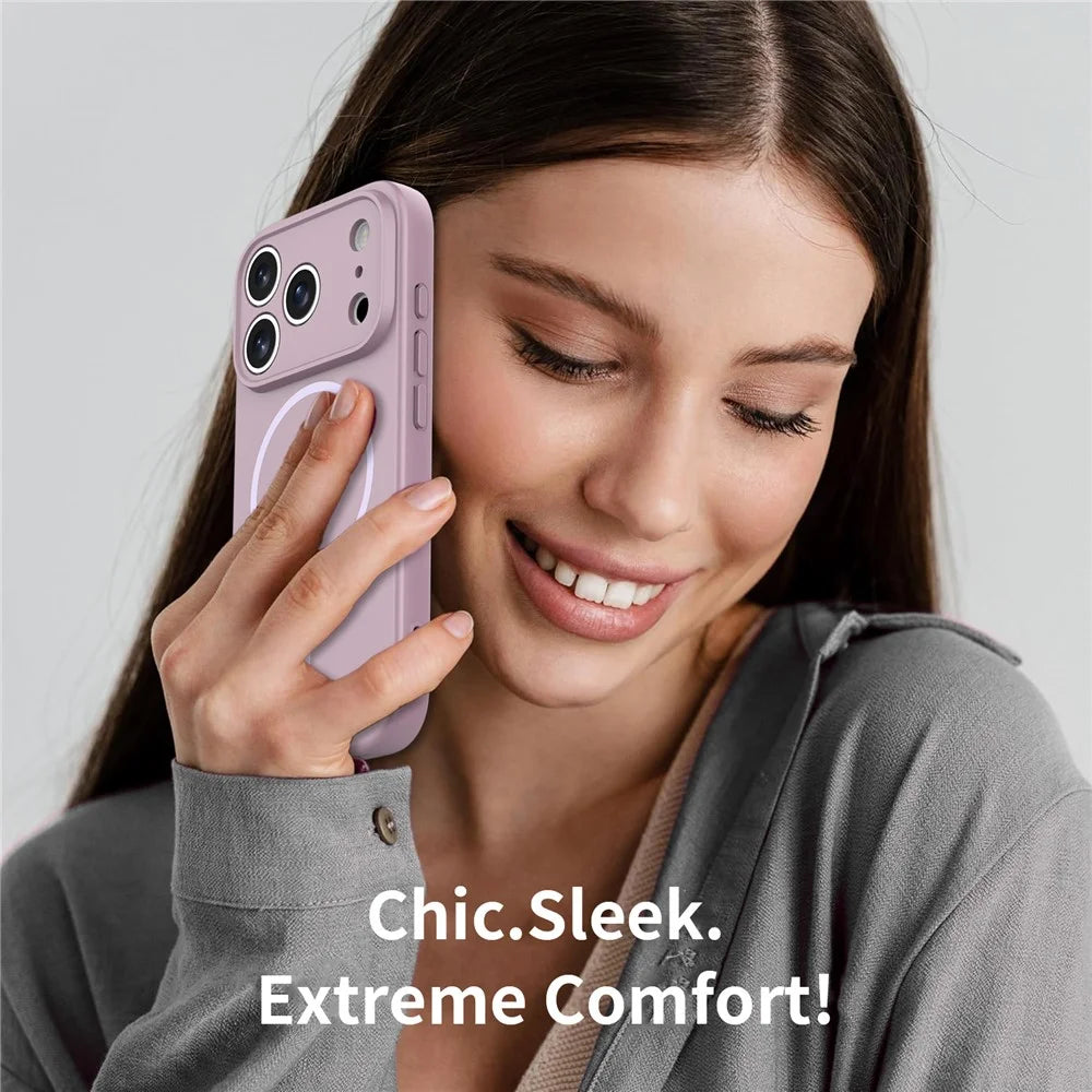 For iPhone 17 Pro Magnetic Case PC + TPU Phone Cover with Tempered Glass Screen Film - Purple - 4