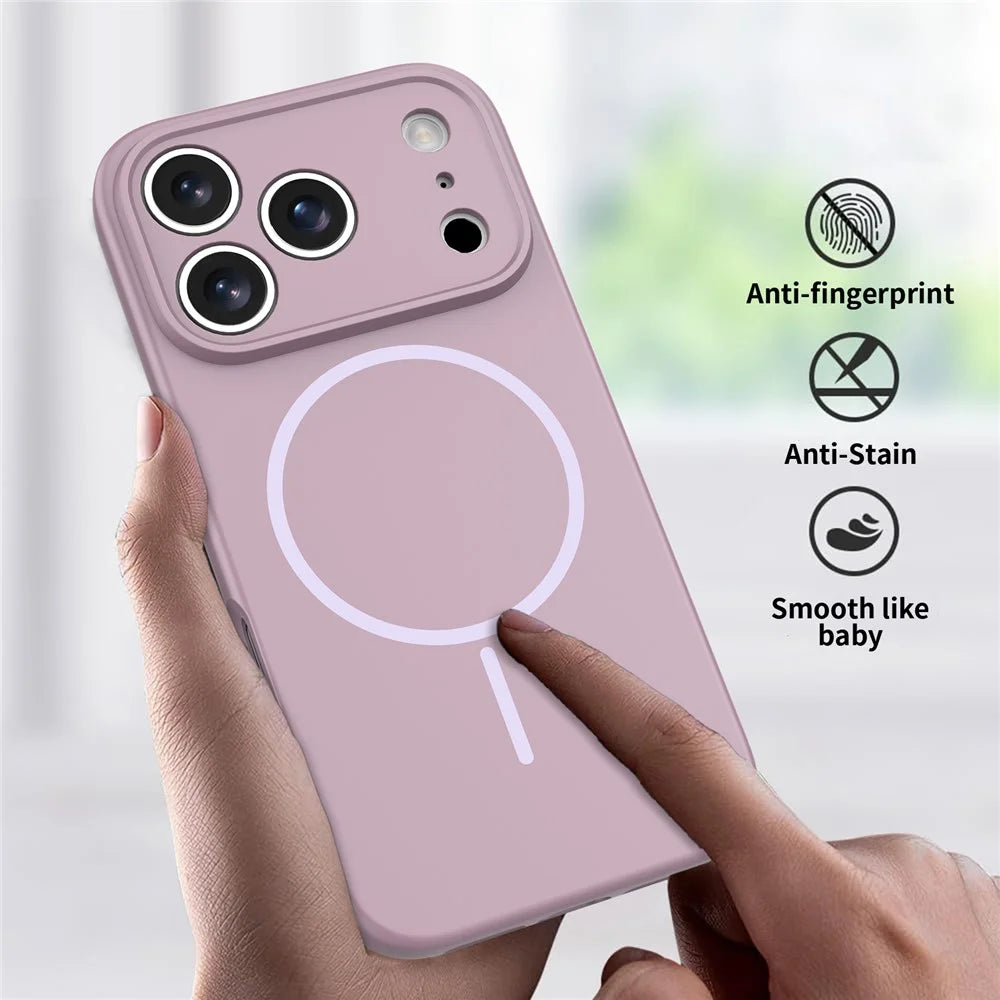 For iPhone 17 Pro Magnetic Case PC + TPU Phone Cover with Tempered Glass Screen Film - Purple - 6